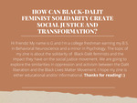 How can Black-Dalit feminist solidarity create social justice and transformation? by G. Annunziata